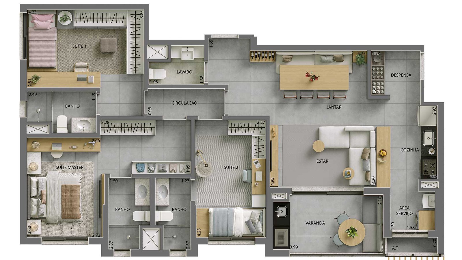 Planta 120 m² Tipo A